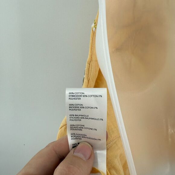 Free People Goa Embroidered Crop Top Yellow Size XS Tie Back Boho Halter Beaded - Picture 4 of 9